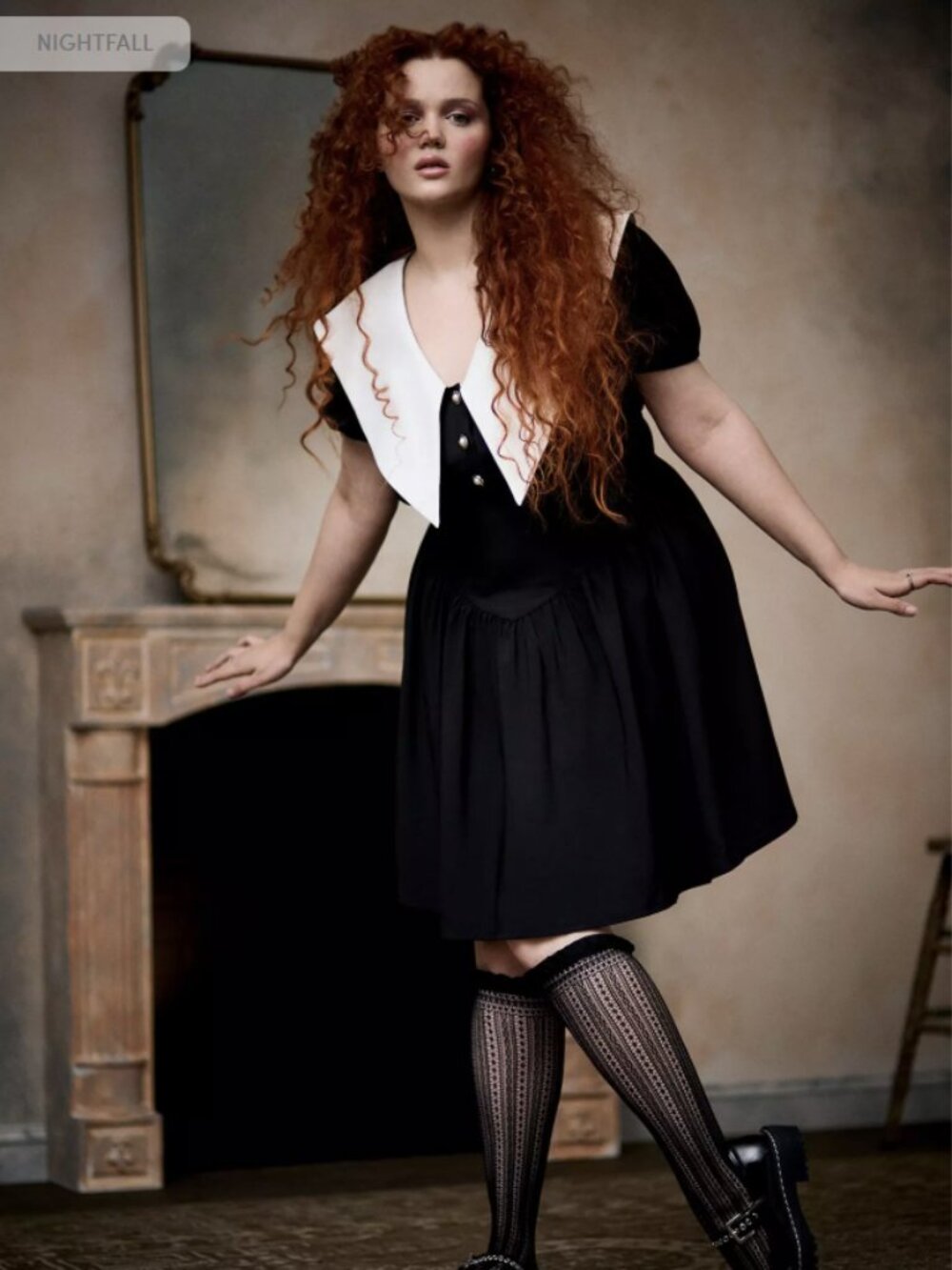 Torrid- Nightfall Collared Mini Dress - Picture 1 of 6